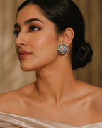 Ariyana Ear Studs | Antique 18kt Rhodium Earrings